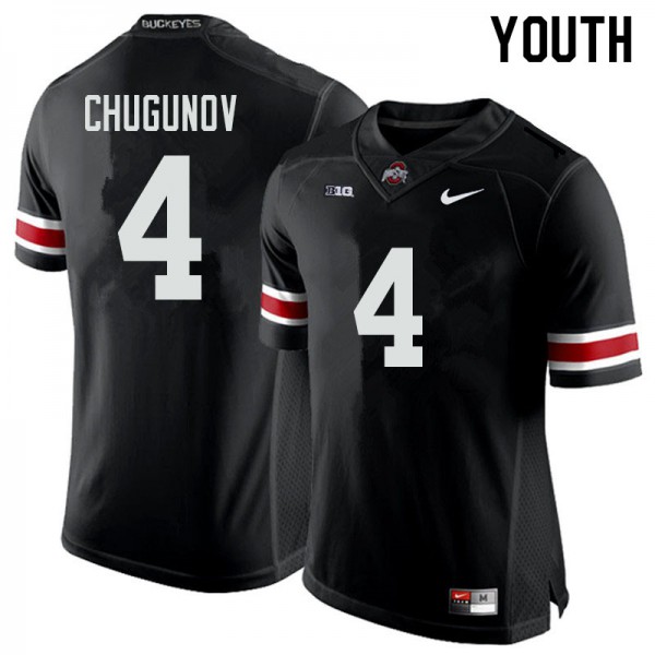 Ohio State Buckeyes #4 Chris Chugunov Youth College Jersey Black OSU60702